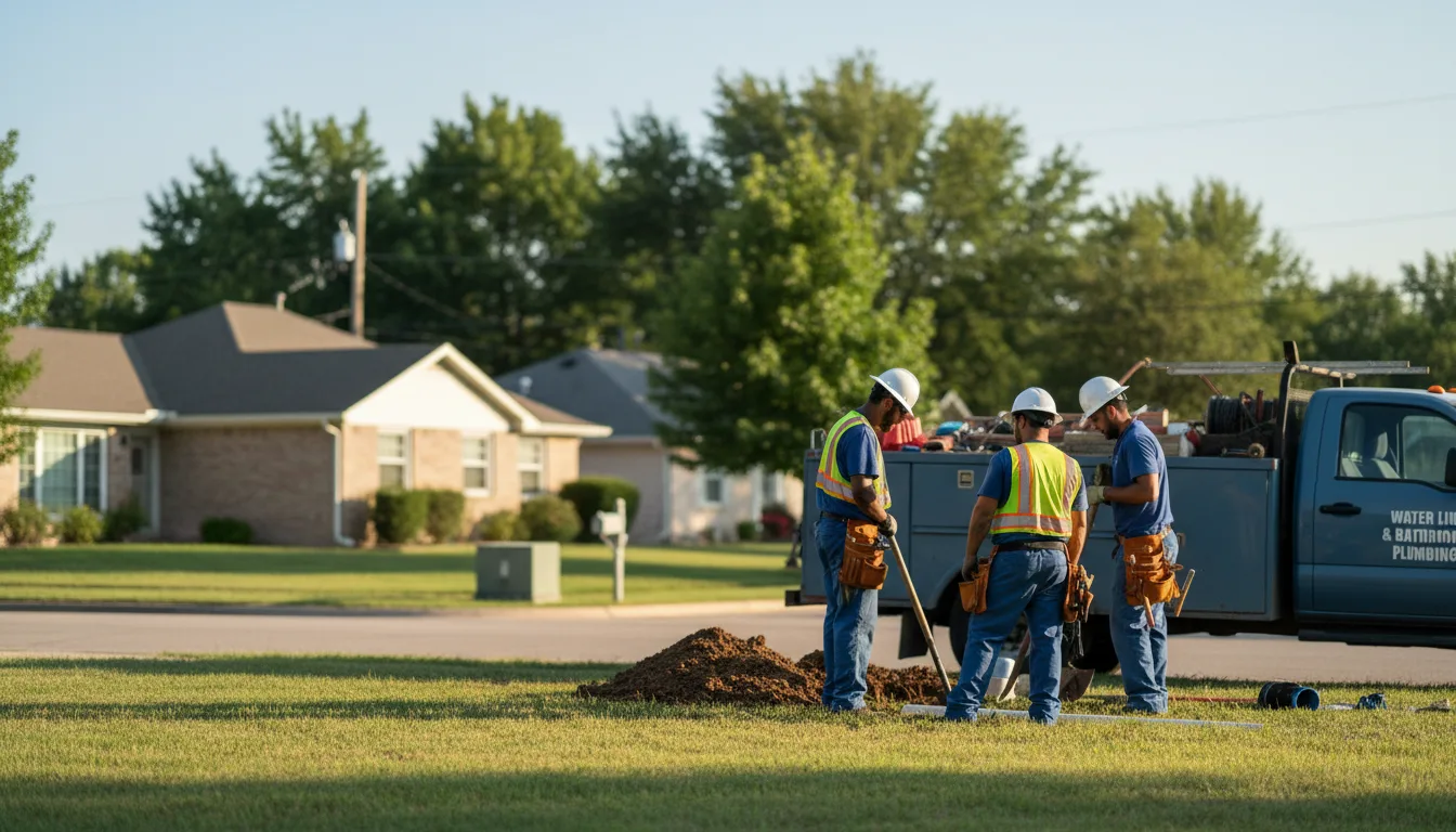Residential water line and bathroom plumbing service in Versailles, NY